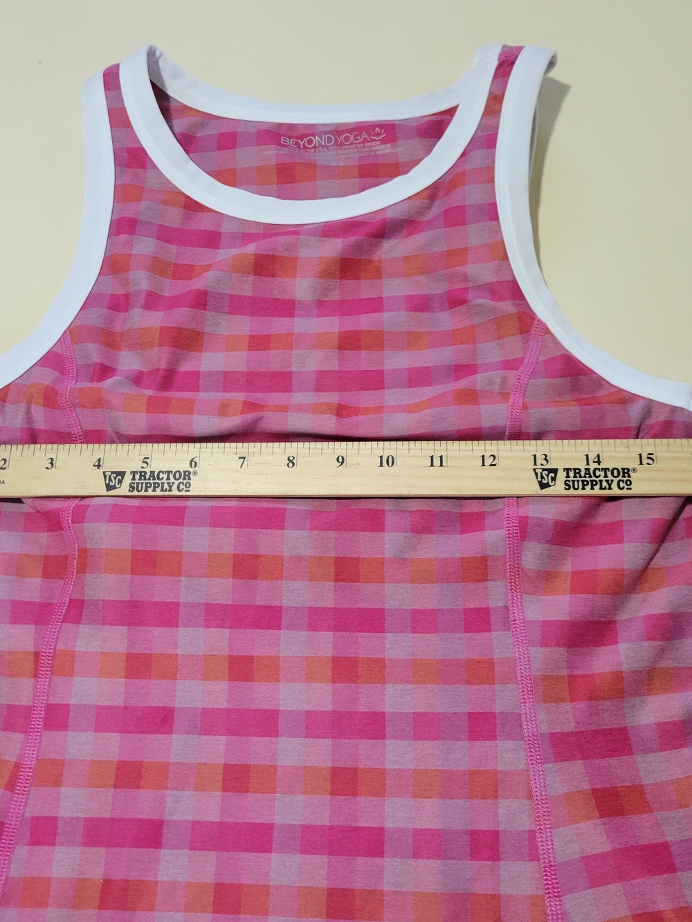 Beyond Yoga Dress Women's Medium Pink Gingham Plaid SoftMark Outlines Athletic - Picture 10 of 11